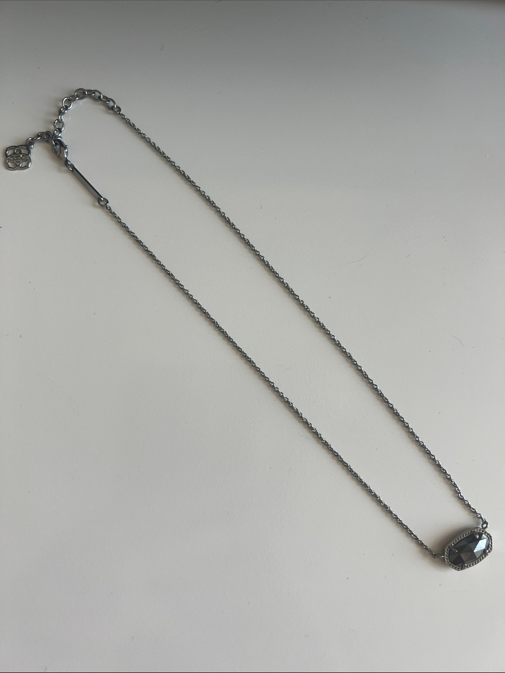 Kendra Scott Hematite and Gunmetal Elisa Necklace